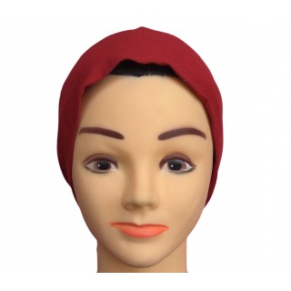 Under scarf - Fire-Brick colored hijab cap in jersey fabric